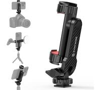 Smartphone Tripod Adapter, Telephone Stand for Tripod with 2 Cold Clogs, Combined Base with 1/4 Inch Screw and Cold Mounting Bracket, 360° Rotating, Camera Mount