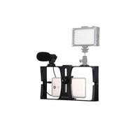 Smartphone Vidéo Rig Visiophone Stabilisateur Grip Trépied PULUZ 2 en 1 pour iPhone, Galaxy, Huawei (rouge)