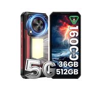 Smartphone WP56 Rouge : 6.8" FHD+,12Go+512Go+2To, 16000mAh, Android 15, Dual SIM 5G,NFC, Empreinte digitale, Lampe de Camp, Téléphone Portable-524g