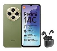 Smartphone Xiaomi Redmi 14C 6,88 Double SIM 256 Go Vert + Ecouteurs sans fil Bluetooth Vert