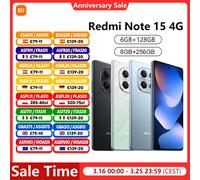 Smartphone Xiaomi Redmi Note 15 4G NFC MediaTek Helio G100-Ultra Écran 6,77" 120Hz Appareil photo 108MP Charge 33W Batterie 6000mAh Glacier Blue