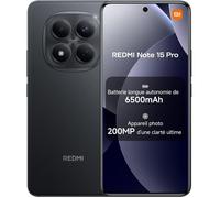 Smartphone Xiaomi Redmi Note 15 Pro 4G 12Go Ram 512Go Noir 6500mAh Appareil photo 200 Mpx 6,77'' AMOLED - Version globale
