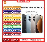 Smartphone Xiaomi Redmi Note 15 Pro 5G, NFC MTK Dimensity 7400-Ultra, écran 6,83 pouces 120 Hz, appareil photo 200 MP, charge 45 W, batterie 6580 mAh Glacier Blue