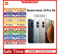 Smartphone Xiaomi Redmi Note 15 Pro 5G, NFC MTK Dimensity 7400-Ultra, écran 6,83 pouces 120 Hz, appareil photo 200 MP, charge 45 W, batterie 6580 mAh Black