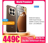 Smartphone Xiaomi Redmi Note 15 Pro Plus 5G 8 Go 256 Go 12 Go 512 Go NFC Batterie 6500 mAh Charge Hyper Rapide 100 W Appareil Photo 200 MP Brown