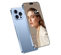 Smartphones débloqués i16 Pro Max 5G, 16 Go 1 to, Grande capacité, écran HD 7,3 Pouces, Appareil Photo 72 MP 108 MP, Reconnaissance faciale et Empreinte Digitale, Double Carte SIM,Blue-1TB