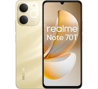 Smartphones Realme Note 70T Or, écran 6,74 pouces, puce octa-core Unisoc T7250, grand écran 6,75 pouces 90 Hz confort oculaire (4 Go + 128 Go)