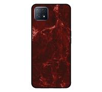 Smartphonica Coque pour OPPO A53 5G / A72 5G / A73 5G avec impression marbre - Coque arrière TPU design marbre - Rouge