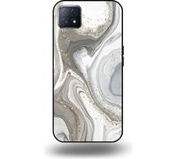 Smartphonica Coque pour OPPO A53 5G / A72 5G / A73 5G avec impression marbre - Coque arrière TPU design marbre - Silver