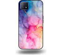 Smartphonica Coque pour OPPO A53 5G / A72 5G / A73 5G avec impression marbre - Coque arrière TPU design marbre - Arc-en-ciel