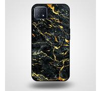 Smartphonica Coque pour OPPO A53 5G / A72 5G / A73 5G avec impression marbre - Coque arrière TPU design marbre - Or Noir