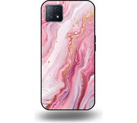 Smartphonica Coque pour OPPO A53 5G / A72 5G / A73 5G avec impression marbre - Coque arrière TPU design marbre - Rose
