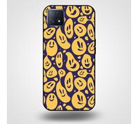 Smartphonica Coque pour OPPO A53 5G / A72 5G / A73 5G avec impression smiley - Coque arrière en TPU avec design emoji - Violet Jaune