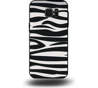 Smartphonica Coque pour Samsung Galaxy A7 2017 avec impression zébrée - Coque arrière en TPU avec impression zébrée - Noir Blanc