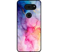 Smartphonica Coque pour téléphone LG V30 avec impression marbre - Coque arrière TPU design marbre - Arc-en-ciel