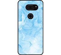 Smartphonica Coque pour téléphone LG V30 avec impression marbre - Coque arrière TPU design marbre - Bleu clair