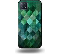 Smartphonica Coque pour téléphone portable OPPO A53 5G / A72 5G / A73 5G avec impression de feuilles vertes - Coque arrière en TPU avec motif de feuilles vertes - Vert