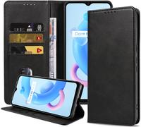 Smartphonica Etui pour téléphone portable adapté au Realme C11 (2021) étui en faux cuir avec fermeture magnétique et porte-cartes étui à livres avec rabat - Noir