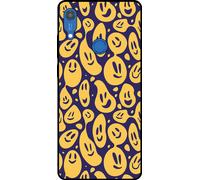 Smartphonica Etui pour téléphone portable Convient pour Huawei Y6S avec impression de smiley - Coque arrière en TPU avec design emoji - Violet Jaune