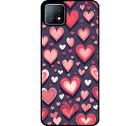 Smartphonica Phone Case Suit pour Oppo A53 5G / A72 5G / A73 5G avec Hearts Imprint - Coque arrière en TPU avec design en forme de coeur Design en forme de cœur