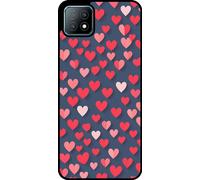 Smartphonica Phone Case Suit pour Oppo A53 5G / A72 5G / A73 5G avec impression de coeurs roses et rouges - Coque arrière en TPU Coque avec motifs de cœurs roses et rouges