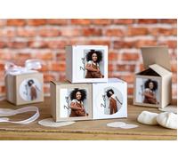 smartphoto Boîte en papier naturel, sticker carré (lot de 24)