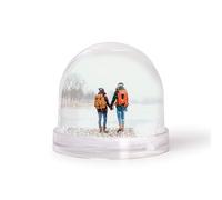 Smartphoto Boule à Neige personnalisée - avec la Photo de Votre Choix - Idée Cadeau la Saint-Valentin - Cadeau de Communion - Idée Cadeau Noël - Cadeau de fête - Blanc