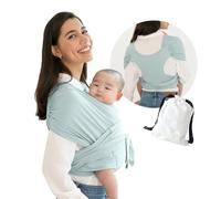 SmartPlayground-BabyCarrier Écharpe de portage pour bébé avec support dorsal - Porte-bébé respirant et réglable pour nouveau-né - Écharpe de portage confortable comme un t-shirt, facile à mettre (bleu