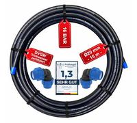 SmartProduct Tuyau en polyéthylène PN16 20 mm x 15 m - Certifié ACS - Tuyau d'alimentation en plastique de 20mm - Avec 2 raccords à angle de 90° - 20 mm
