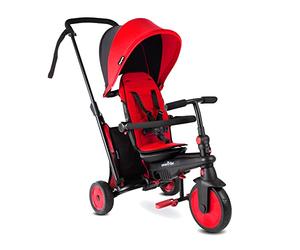 Smartrike- STR3 Plusieurs Étapes 6 en 1 Tricycle Pliable Enfant avec Certification Poussette pour 1,2,3 Ans, 5021533, Rouge