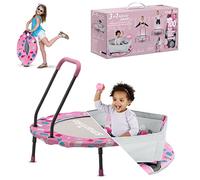 smarTrike Trampoline d'intérieur pour Petit Enfant avec poignée - Pliable - pour Enfant de 1 à 5 Ans (Piscine à balles et Trampoline, Rose)
