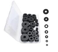 Smartsails Lot de 140 joints plats en caoutchouc noir de 7 tailles - Joint en caoutchouc robuste - Amortisseur de vibrations pour robinet de douche - Réparation de joints de tuyau