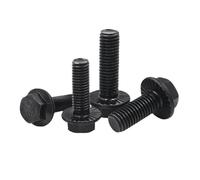 Smartsails Lot de 30 boulons hexagonaux à bride dentelée M6-1,0 x 25 mm, vis à bride dentelée hexagonale, filetage complet, acier au carbone de qualité 10.9 avec finition oxyde noir