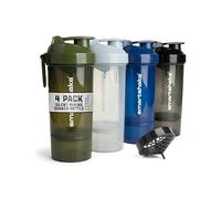 Smartshake Bouteille shaker protéinée O2GO ONE (600 ml | 59 cl) - Rangement inclus - Bouchon à visser étanche - Sans BPA - Unisexe - Gris brume, vert armée, noir, bleu marine