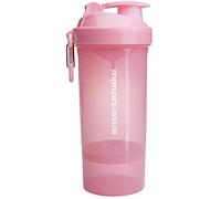 Smartshake Bouteille shaker protéinée O2GO ONE 800 ml | 27 oz - Shaker avec compartiment à poudre - Couvercle à visser anti-fuite - Sans BPA - Shaker de sport unisexe - Rose clair