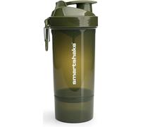 Smartshake Bouteille shaker protéinée O2GO ONE 800 ml | 27 oz - Shaker avec compartiment à poudre - Couvercle à visser anti-fuite - Sans BPA - Shaker de sport unisexe - Vert armée