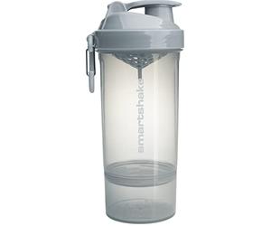 Smartshake Bouteille shaker protéinée O2GO ONE 800 ml | 27 oz - Shaker avec compartiment à poudre - Couvercle à visser anti-fuite - Sans BPA - Shaker de sport unisexe - Grise
