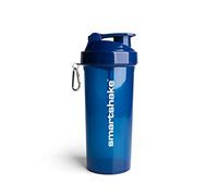 Smartshake Lite Protein Shaker Bottle 1000ml | Leakproof Gym Shaker Drink Bottle for Protein Shakes | Clear Polypropylene Water Bottle, BPA Free Protein Powder Shaker Cup for Men & Women, Navy Blue
