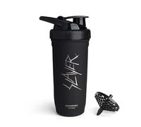 Smartshake Shaker protéiné Rockband Reforce en acier inoxydable 900 ml | 30 oz - Anti-fuite - Sans BPA - Non isotherme - Shaker sport unisexe en acier inoxydable - Slayer, Scratchy Logo