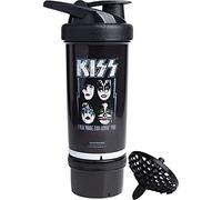 Smartshake Revive KISS Protein Shaker Bottle With Storage - 550ml/18.5oz, Protein Shake Bottles KISS Merchandise Gift Shaker Cup, Guitar Gifts for Men, Rock Band Collection