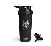 Smartshake Rockband Reforce Bouteille shaker de protéines en acier inoxydable, 900 ml, couvercle étanche à visser, sans BPA, non isolé, unisexe (Slayer, logo South of Heaven)