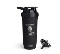 Smartshake Rockband Reforce Bouteille shaker protéinée en acier inoxydable, 900 ml, couvercle étanche à visser, sans BPA, non isolé, unisexe (Iron Maiden, logo Book of Souls)