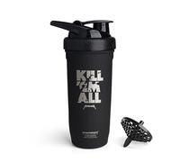 Smartshake Shaker protéiné Rockband Reforce en acier inoxydable 900 ml | 30 oz - Anti-fuite - Sans BPA - Non isotherme - Shaker sport unisexe en acier inoxydable - Metallica, Kill ‘Em All