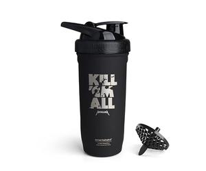 Smartshake Rockband Reforce - Bouteille shaker protéinée en acier inoxydable, 900 ml, couvercle étanche à visser, sans BPA, non isolé, unisexe (logo Metallica, Kill 'Em All)