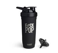 Smartshake Shaker protéiné Rockband Reforce en acier inoxydable 900 ml | 30 oz - Anti-fuite - Sans BPA - Non isotherme - Shaker sport unisexe en acier inoxydable - FP Logo