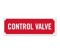 SmartSign 3M Étiquettes réfléchissantes de qualité ingénieur, Legend « Control Valve », 5,1 cm de haut x 15,2 cm de large, blanc sur rouge