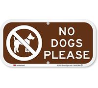 SmartSign 3M Panneau réfléchissant de qualité ingénieur, légende « No Dogs Please » avec graphique, 15,2 cm de haut x 30,5 cm de large, blanc sur marron