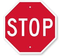 SmartSign MUTCD # R1-1 Panneau réfléchissant en aluminium de qualité diamant, légende « Stop », octogonale de 30,5 cm de haut, blanc sur rouge