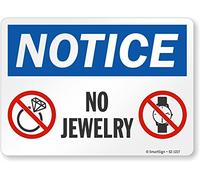 SmartSign “Notice - No Jewelry” Sign | 7" x 10" Plastic