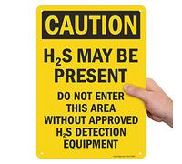 SmartSign Panneau « Caution - H2S May Be Present, Do Not Enter Without Approved Equipment » | 25,4 x 35,6 cm